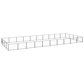 Dog Kennel Black 430.6 ftÂ² Steel