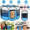 Portable Foldable Pet Tent Exercise Pen Kennel Removable Zipper Top and Bottom Water Resistant Indoor Outdoor Use For Dogs Cats Other Pets