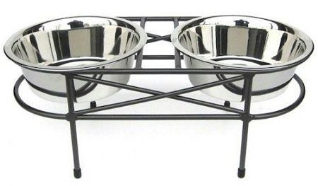 Mesh Elevated Double Dog Bowl (Option: Medium/Black)